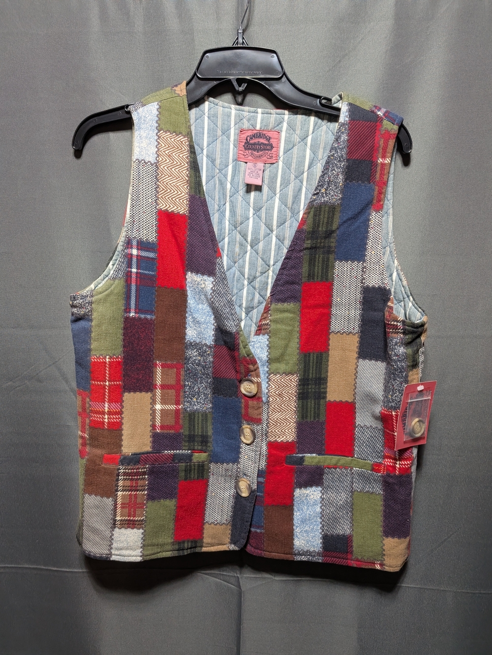 Vintage Deadstock - NWT - Cambridge Dry Goods Multicolor Patchwork Quilted Vest